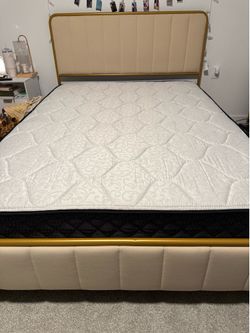 Full size bed frame with 4 drawers and mattress $75