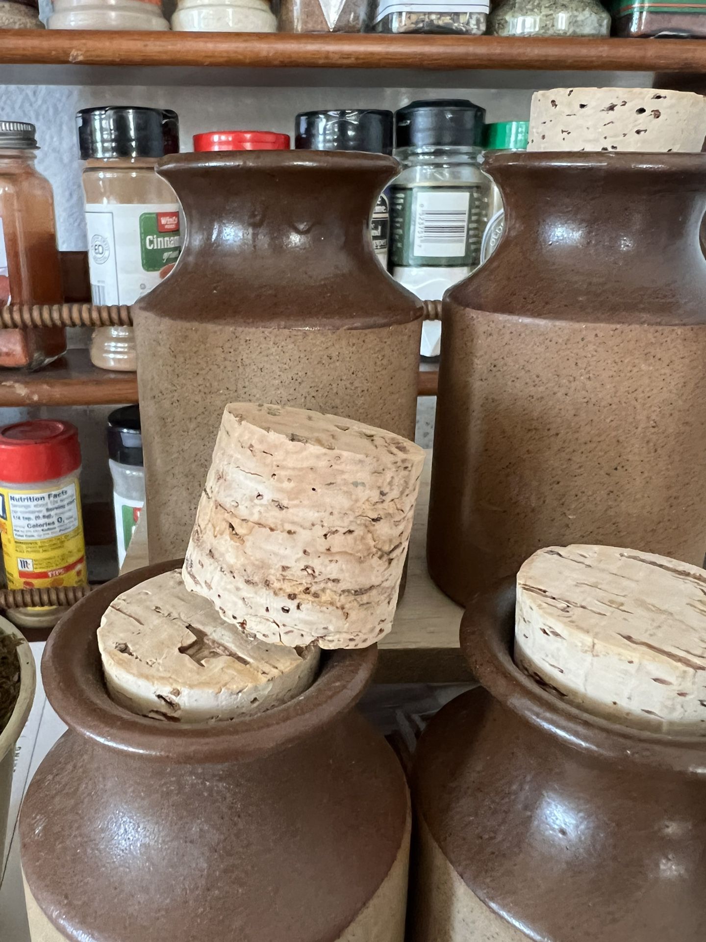 Vintage Home Spice Jars, Ceramic, Cream