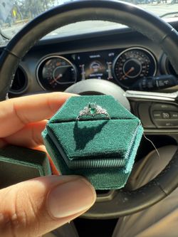 Emerald And diamond Engagement Ring