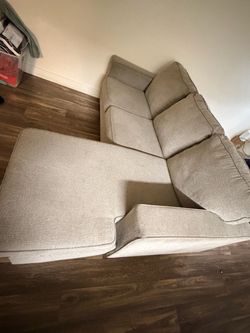 Beige Fabric Sectional Sofa with Chaise