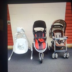 2 strollers , walker, swing & more $125 FIRM
