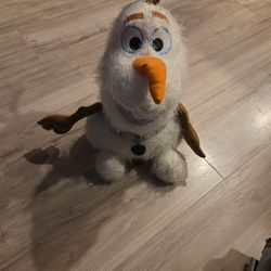 DISNEY THEATRICAL BROADWAY MUSICAL FROZEN OLAF SNOWMAN FUZZY PLUSH DOLL 18"