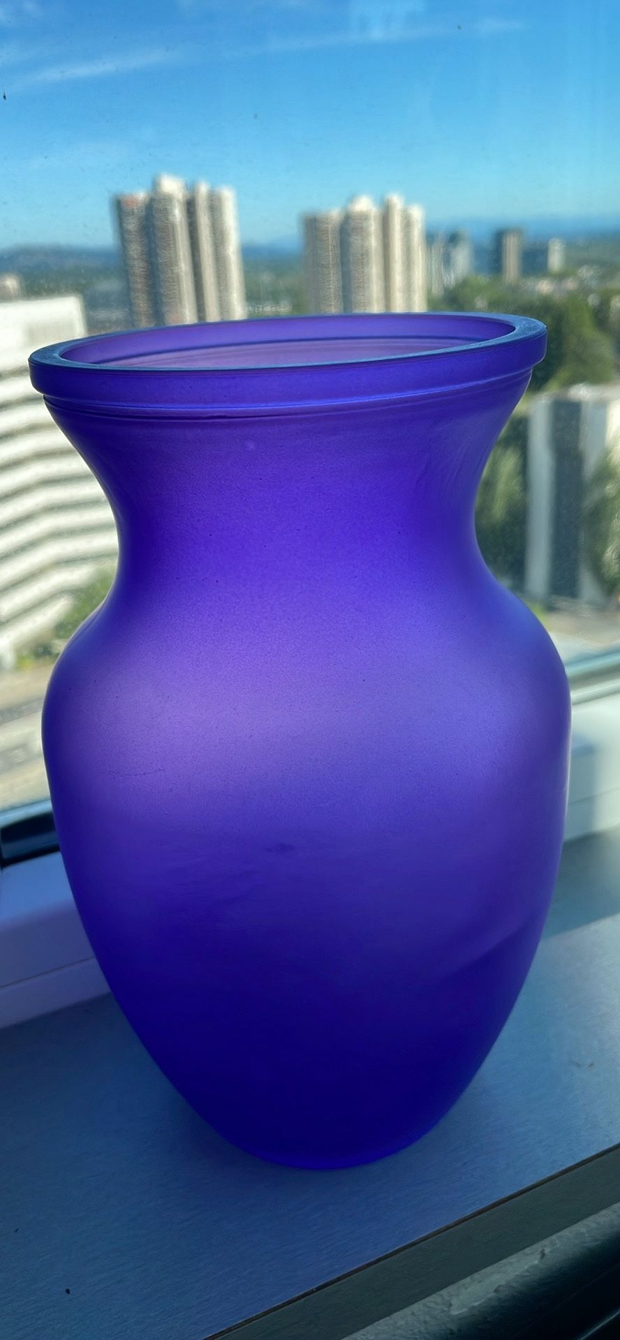 Light purple frosted large glass vase 7 Inches Flower Vase Bouquet Vase