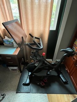 Peloton Bike+ With Protective Mat and Cycling Shoes (Women's 8/ Men's 6.5)