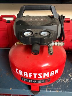 CRAFTSMAN 6 GAL, 1HP, 150 PSI COMPRESSOR WITH ACCESSORIES