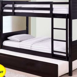 Bunk Bed Twin and Twin Not including mattress and trundle