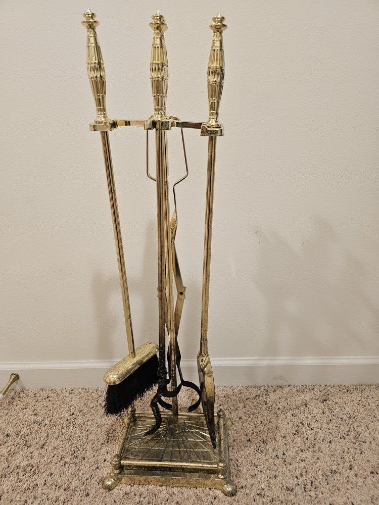 Brass Fireplace Set
