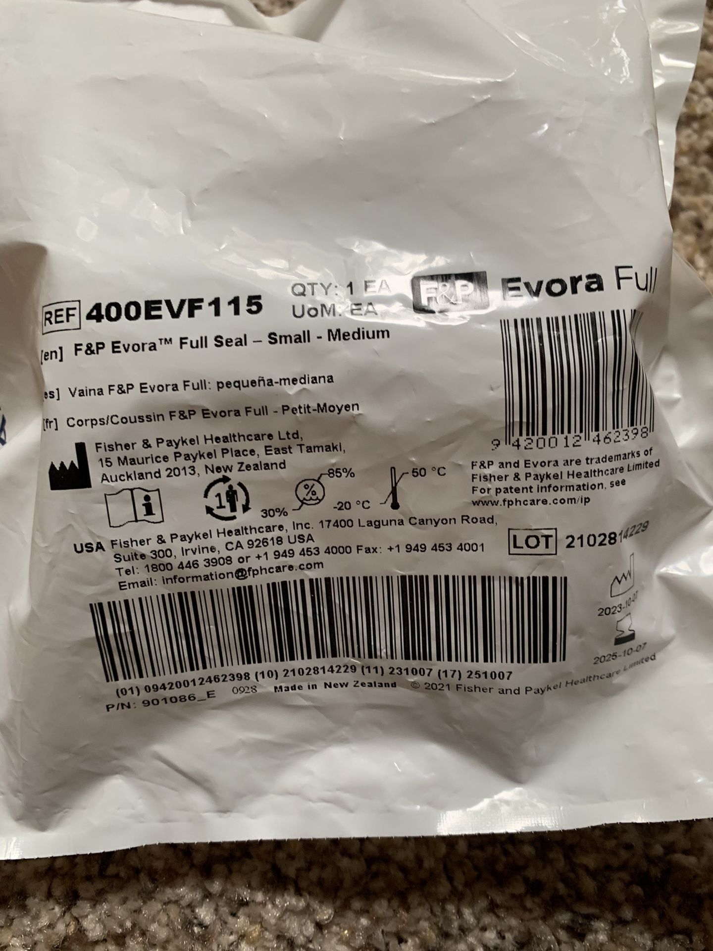 Evora CPAP mask, 400EVF115