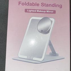 Foldable Standing Lighted Makeup Mirror