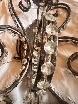 Wrought Iron Crystal sconces.