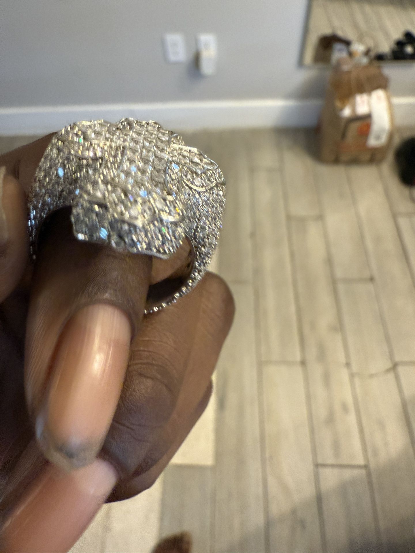 Diamond Cross Ring 7.25 Ct Size 11