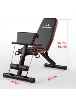 Weight Bench Adjustable Strength Training Exercise Bench for Full Body Workout A