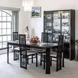 Dining Table+ 4 Chairs+China Cabinet 