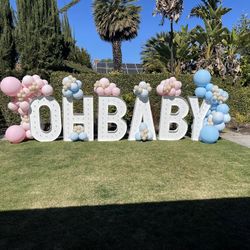 Letter Marquee And Garland Balloons