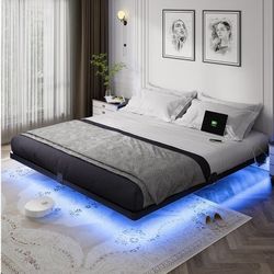 King size bed Frame With LED Lights 