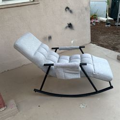 Rocking Chair Lounge Chair Indoor, Adjustable Gravity Chair, Zero Gravity Chair, Recliner Chair with Side Pocket (Grey) Y208G