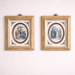 Vintage-Style Framed Wall Art – Set of 2