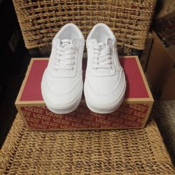 Vans Brooklyn Ls Skate Shoes All White Size 9.5