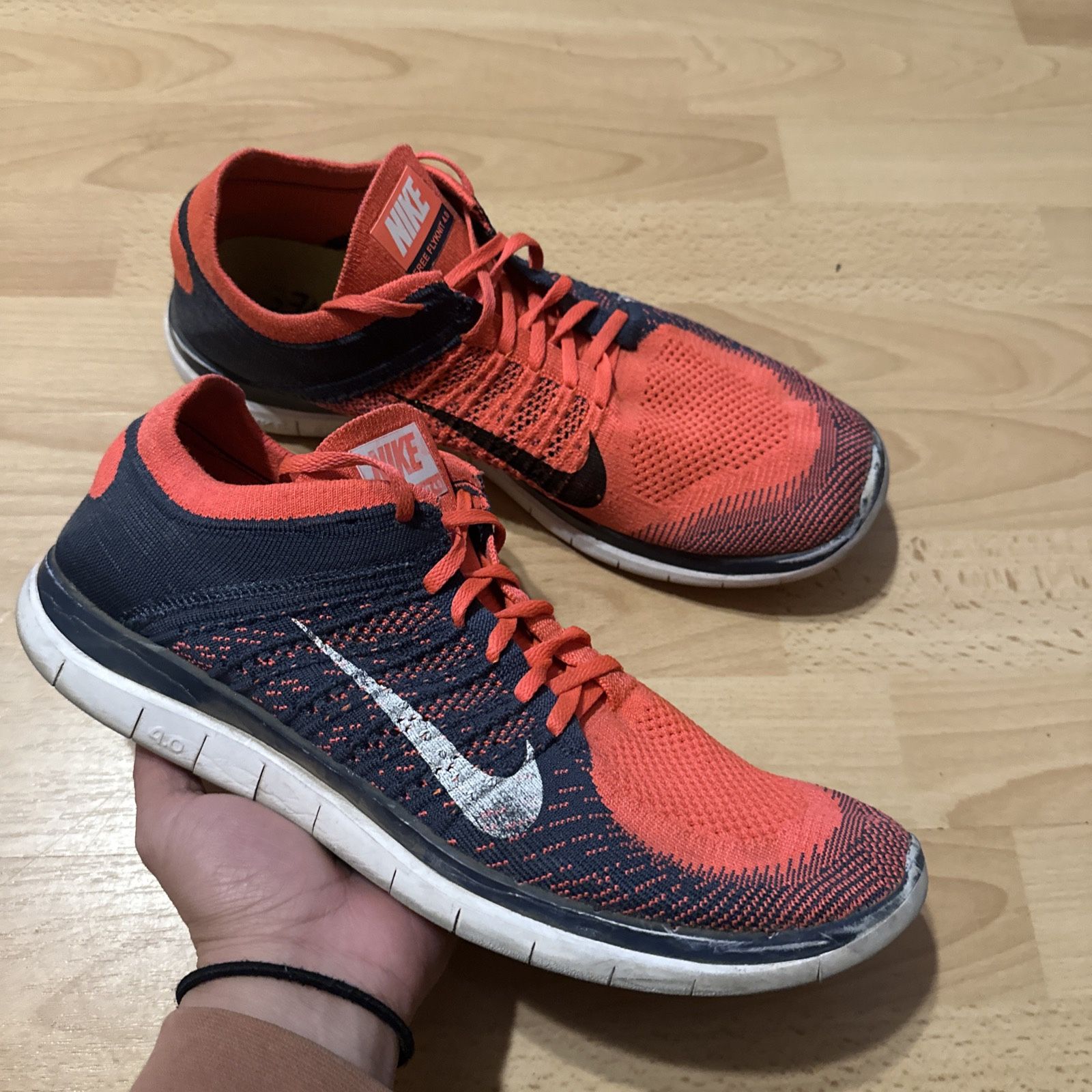 Nike Free Flyknit Men's Running Shoes Size 13 Hyper Punch