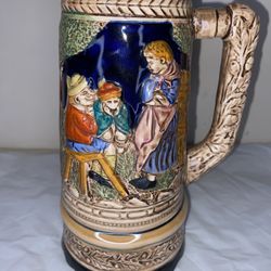 Vintage Beer Stein Mug Cup Antique Tankard Ornate with Music Box 