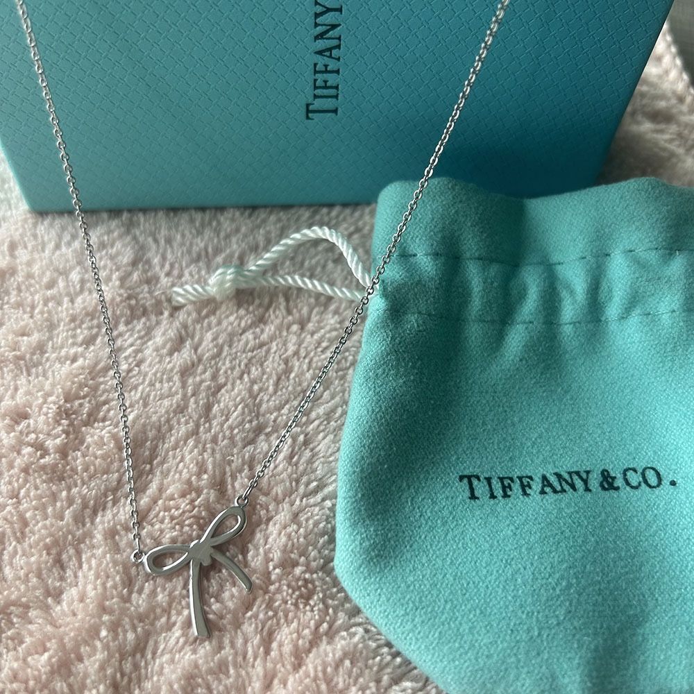 Tiffany & Co Sterling Silver Bow Necklace