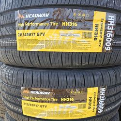 215-45-17 !!! HEADWAY A/S !!! $280 LAS 4 LLANTAS MONTADAS Y BALANCEO INCLUIDO 👌
