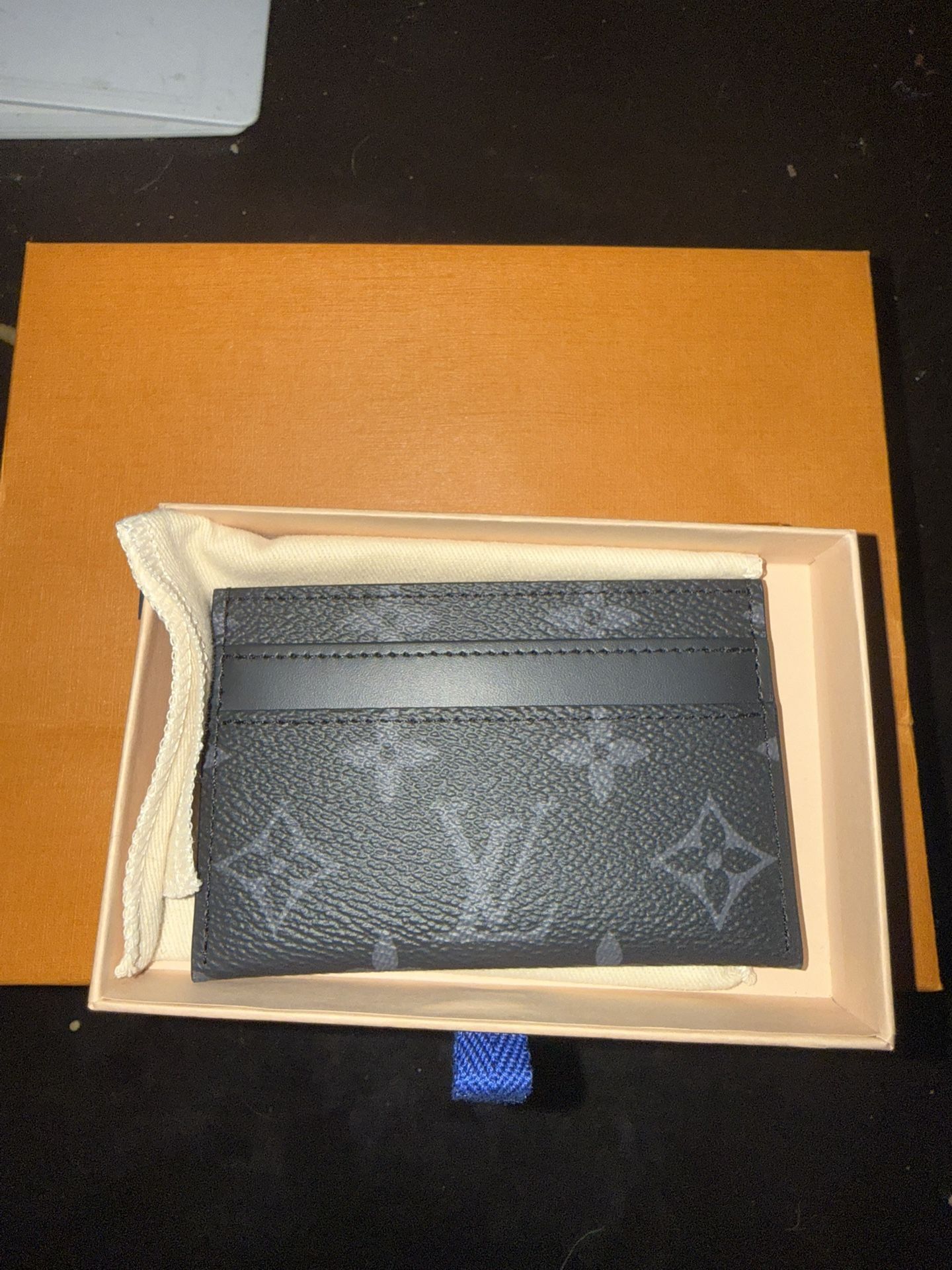 LOUIS VUTTON  WALLET DOUBLE CARD BLACK HOLDER