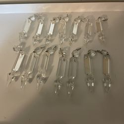 14 Pieces Antique Vintage Crystal Prisms