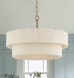 Gorgeous coastal rattan chandelier