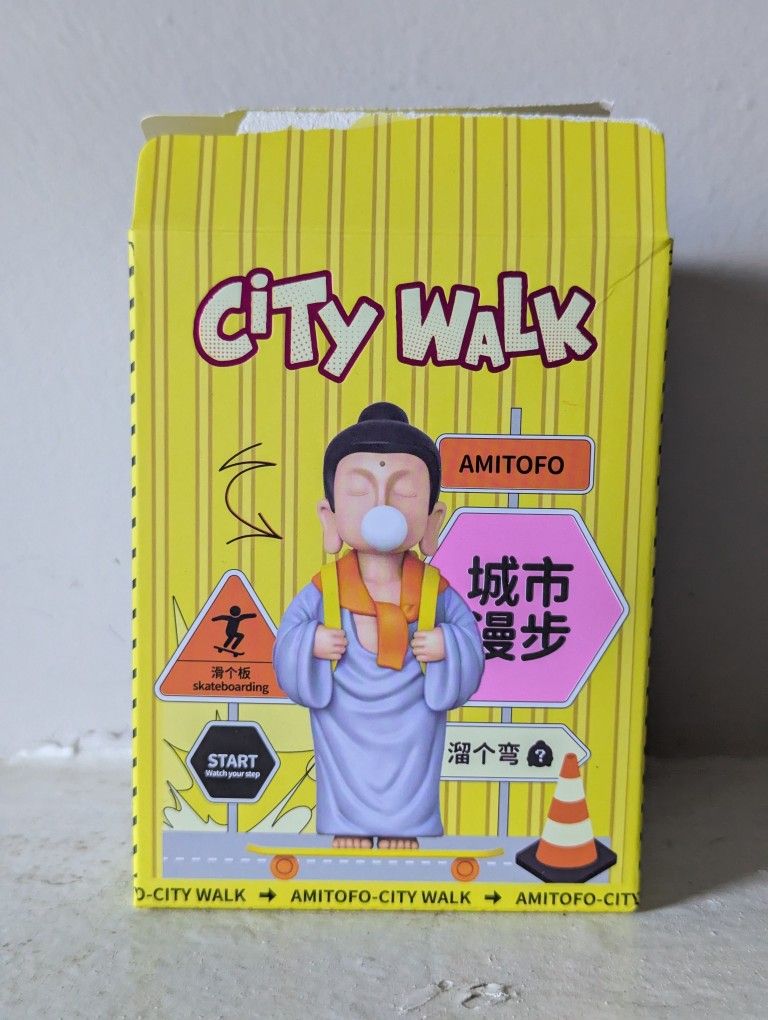 Amitofo City Walk Series Buddha Skateboarding Open Box Sealed Blind Box Figurine