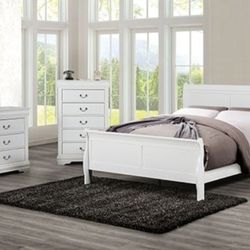 Brand New White 4pc Queen Bedroom Set (Available In Eastern King)