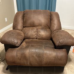 Manual Reclining Chair Dark Brown