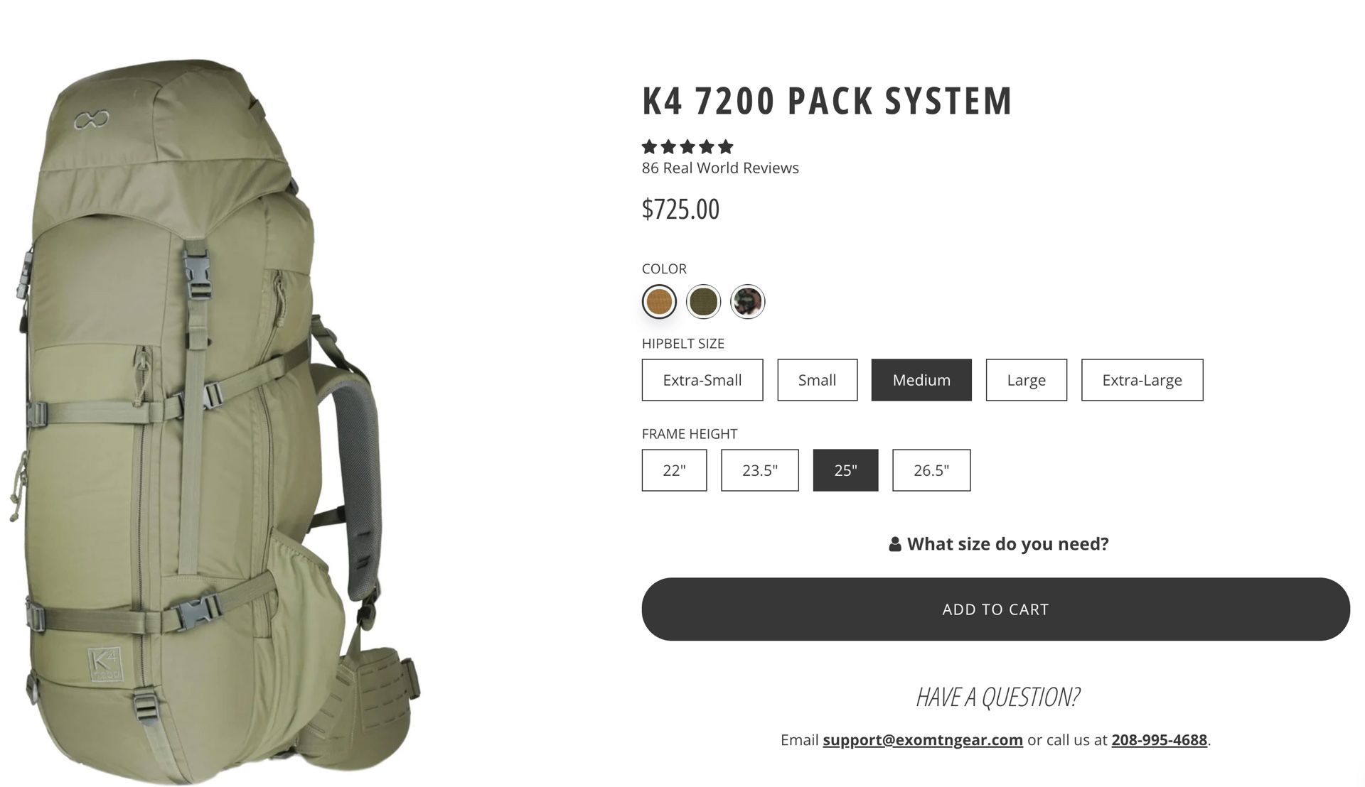 🎒 Exo Mtn Gear K4 7200 Pack System – Brand New, Never Used | $725 Retail 