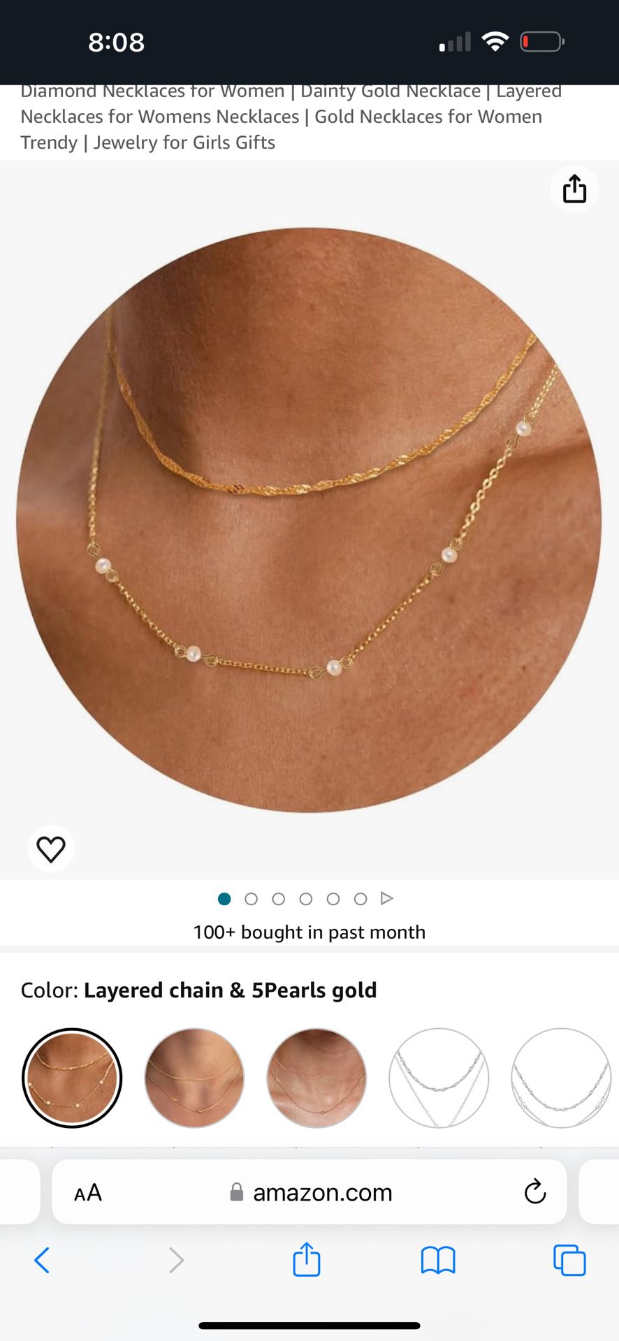 Dainty Gold Pearl Necklace NEW