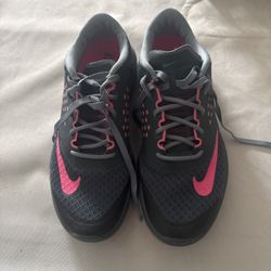 Girls Nike FS Lite Running grey pink Running Sneakers Shoes Low Top Women’s Size 7