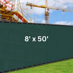 8 x 50 FT Privacy Screen Fence Panels, Outdoor Fencing, Garden Windscreen Mesh Shade Net Barrier, Green