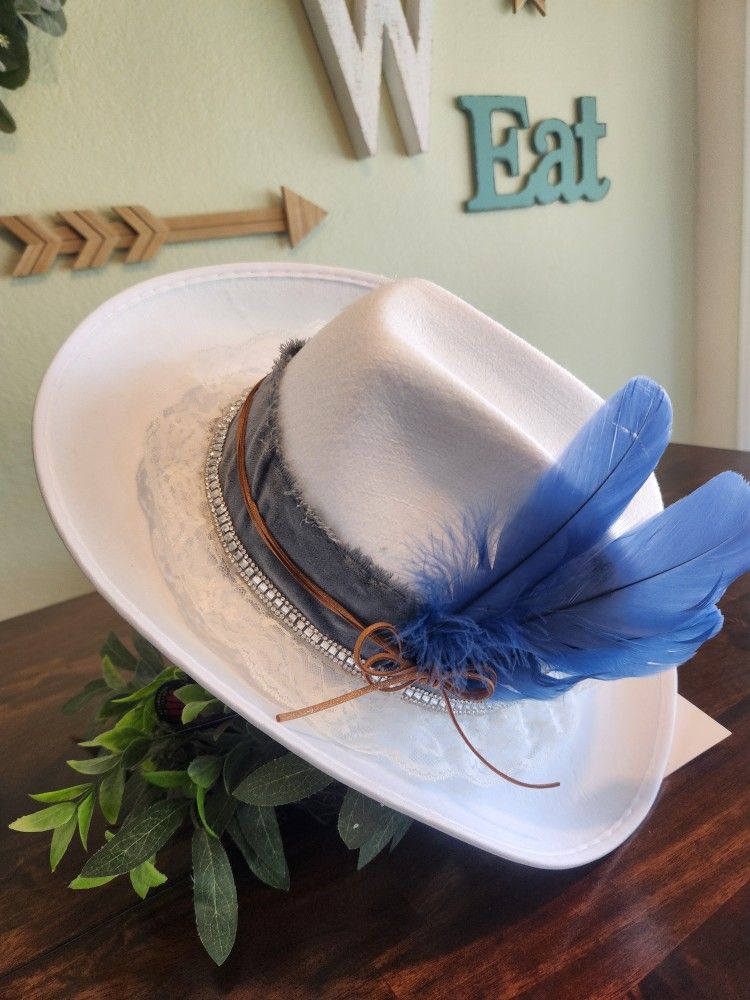 Custom Cowgirl Hat ( White Felt Hat)