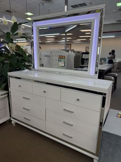 LED Dresser And Mirror New 