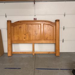 King Sized Solid Wood Headboard And Mirror