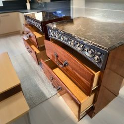 FREE DELIVERY Matching Nightstand Set (2) – Traditional Style with Marble Top