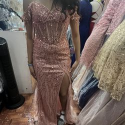 Rose Gold Prom Dress 