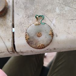 Abaujh 14K Yellow Gold & Jade Asian Butterfly Pendant