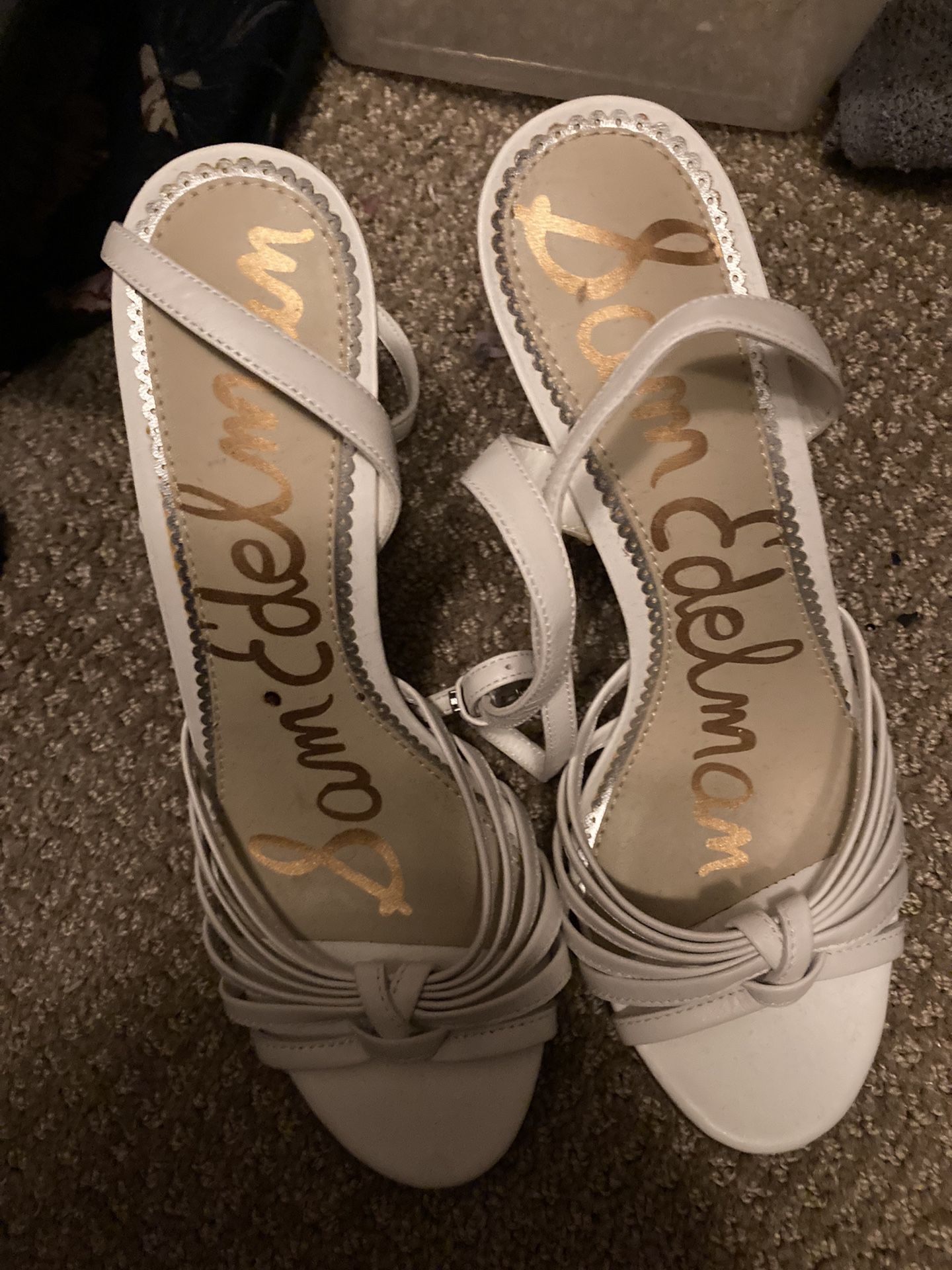 Sam Edelman White Short Heels Size 7