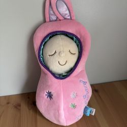 Manhattan Toy Soft Plush Baby Doll Honey Bunny Pink Sleep Snuggle Pod Set 