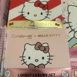 The Crème The Crème Shop x Hello Kitty Lovely Luxury Spa, Gifts For Her, Bath Essentials - Bath Bomb, Bath Crystal & Sugar Scrub (Cocoa Rose Scent)