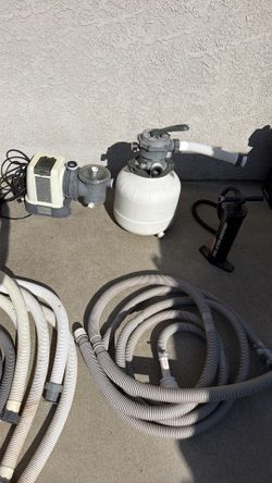 Above ground pool sand filter and accessories