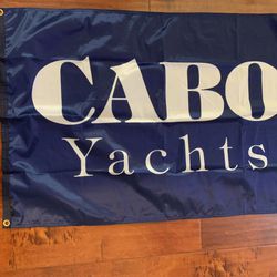 Cabo Yachts sports fishing Boat Banner blue flag nautical maritime 38”x25”