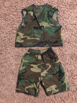 Army vest and shorts Halloween costume