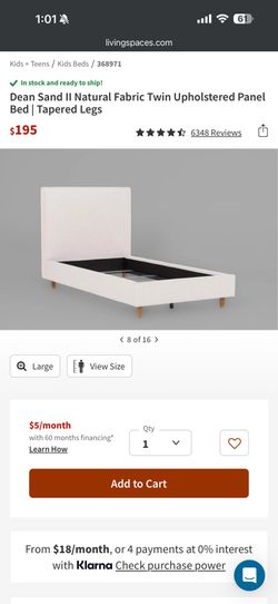 Twin bed frame from living spaces