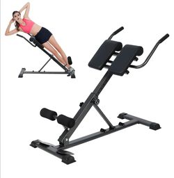 Roman Chair Hyperextension Bench, Back Extension Bench Machine for Glute, Hamstring and Lower Back, Multipurpose Adjustable Exercise Equipment, Foldab